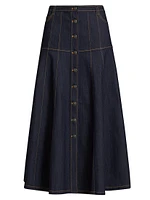 Veena Denim Midi-Skirt