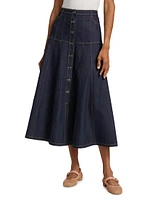 Veena Denim Midi-Skirt