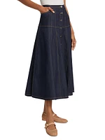 Veena Denim Midi-Skirt