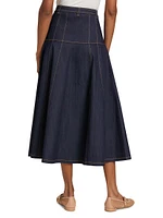 Veena Denim Midi-Skirt