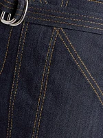 Kenji Denim Double-Belt Flared Pants