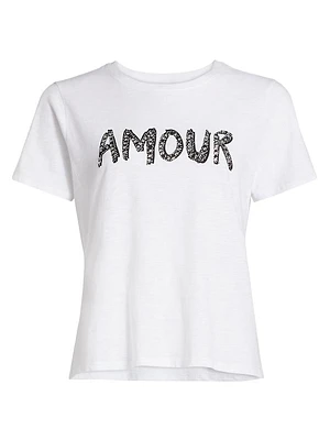 Rhinestone Amour Shrunken T-Shirt