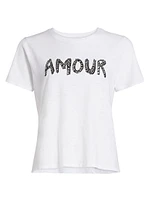 Rhinestone Amour Shrunken T-Shirt