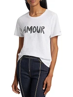 Rhinestone Amour Shrunken T-Shirt