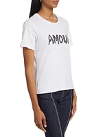 Rhinestone Amour Shrunken T-Shirt