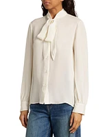 Carina Silk Tie-Neck Top