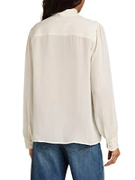 Carina Silk Tie-Neck Top