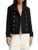 Ornella Wool Cropped Peacoat