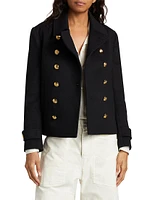 Ornella Wool Cropped Peacoat