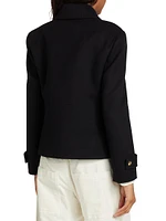 Ornella Wool Cropped Peacoat