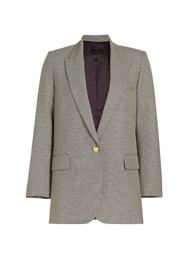 Diane Houndstooth Wool Blazer