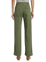 Gaby Twill Straight-Leg Pants