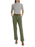 Gaby Twill Straight-Leg Pants