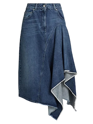 Denim Cascade Skirt