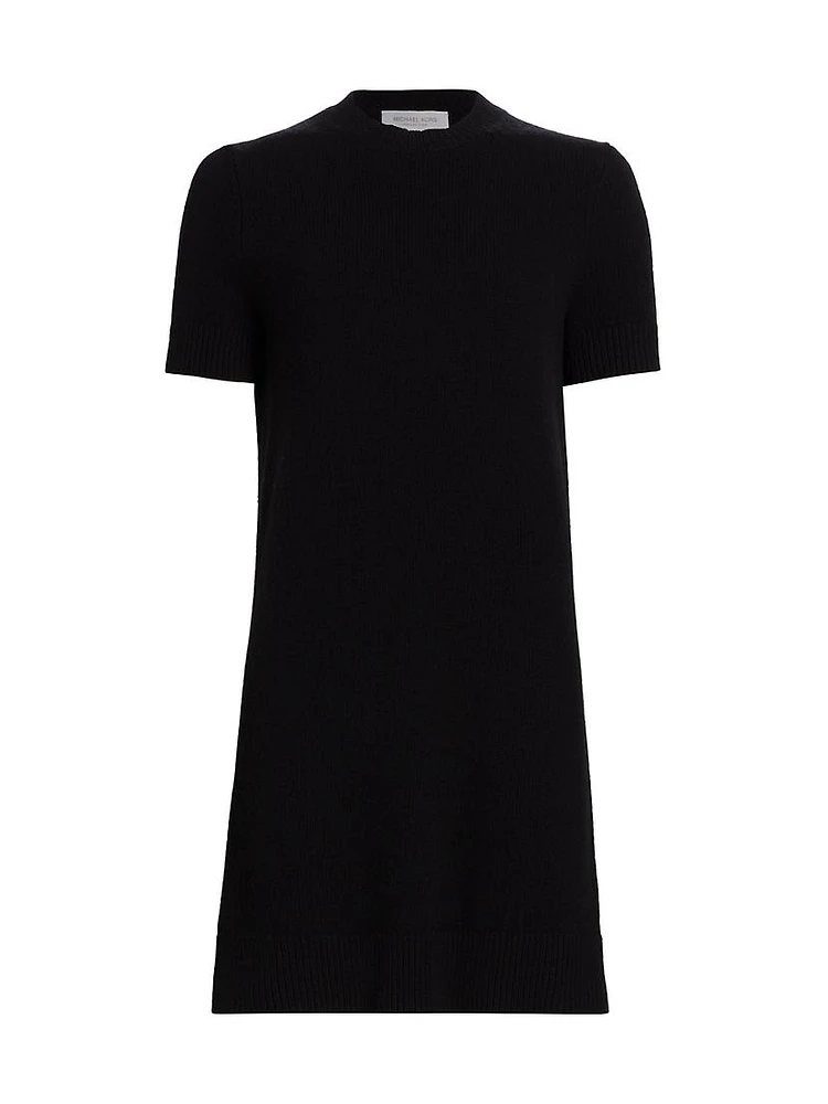 Felted Wool Crewneck T-Shirt Dress