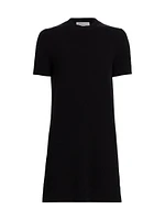 Felted Wool Crewneck T-Shirt Dress