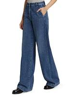 Wide-Leg Denim Trousers