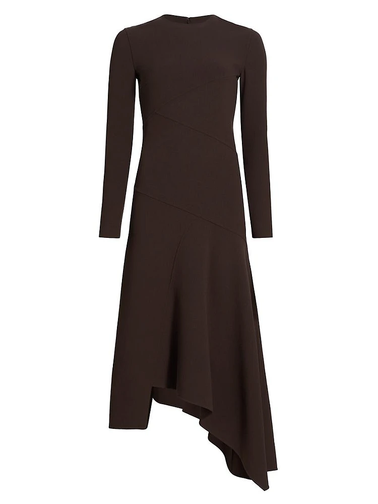 Wool Handkerchief Midi-Dress