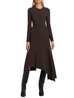 Wool Handkerchief Midi-Dress