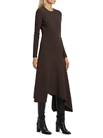 Wool Handkerchief Midi-Dress