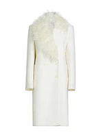 Mohair Collar Wool Double-Breasted Coat