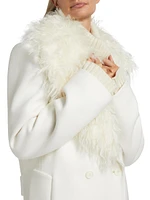 Mohair Collar Wool Double-Breasted Coat