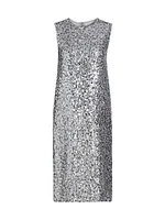 Sequined Crewneck Sheath Dress