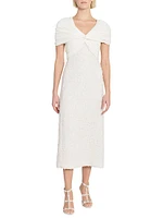 Twisted Bouclé Midi-Dress