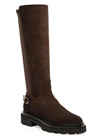 Suede & Neoprene Buckled Boots