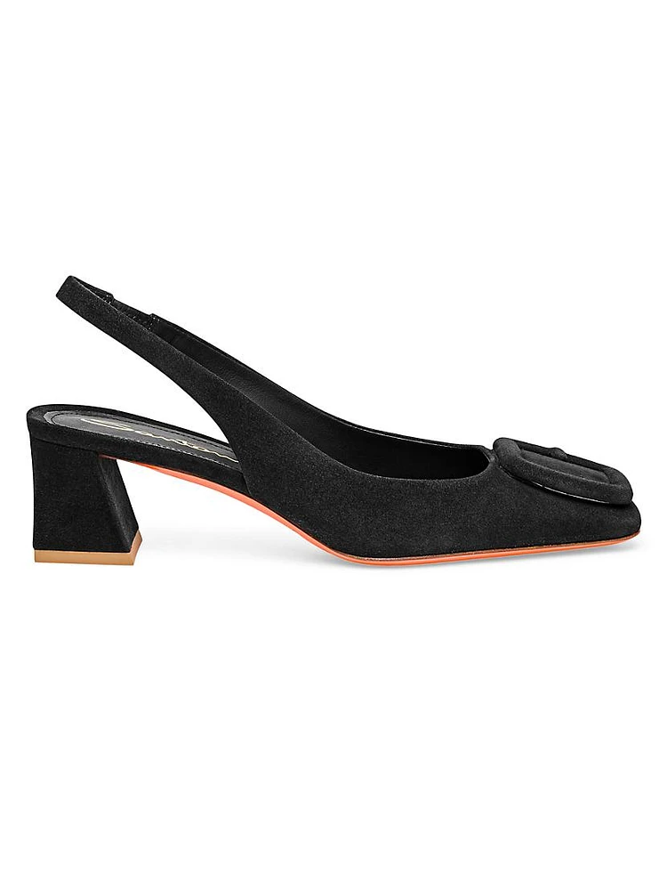 50mm Suede Slingback Pumps