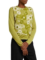 Floral Soutache Silk-Blend Sweater