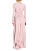 Twisted Long-Sleeve Maxi Dress