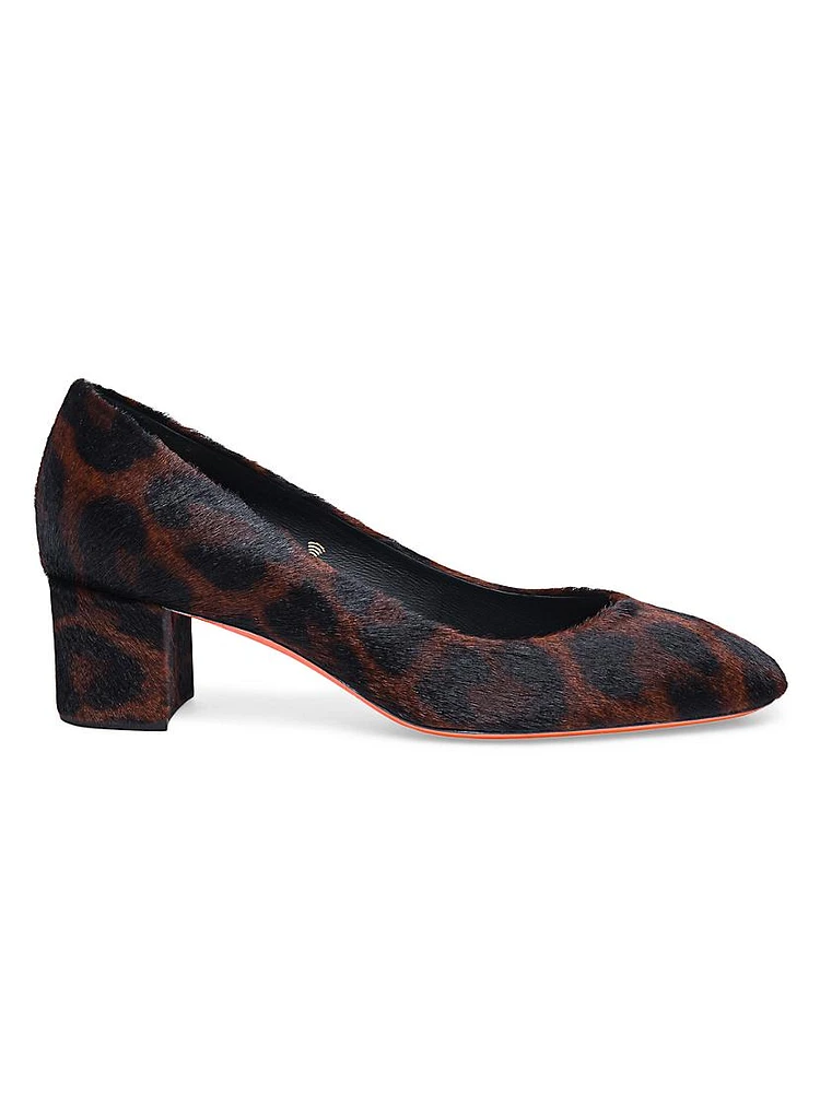 Leopard-Print Calf Hair Pumps