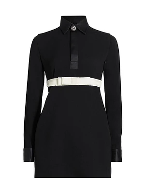 Contrast Belt Mini Shirtdress