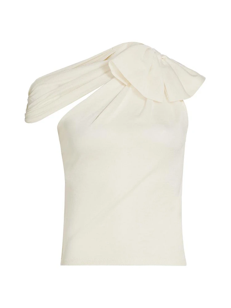 Cashmere & Silk-Blend One-Shoulder Top