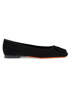 Soft Square-Toe Suede Ballet Flats