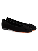 Soft Square-Toe Suede Ballet Flats