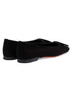 Soft Square-Toe Suede Ballet Flats