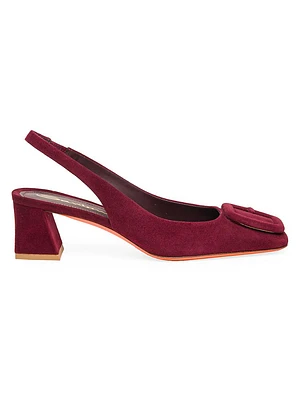 Soft Square 50MM Suede Slingback Pumps