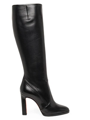 90MM Leather Zip Boots