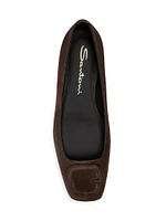 Buckled Suede Ballet Flats