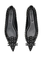 Kat Studded Leather Ballerina Flats