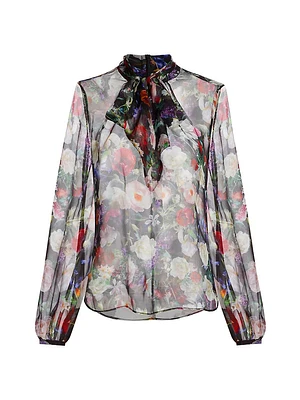 Joan Printed Chiffon Blouse