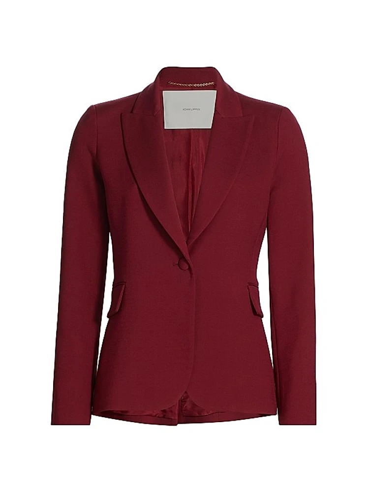 Single-Breasted Silk-Wool Blazer