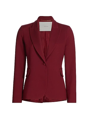 Single-Breasted Silk-Wool Blazer