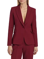 Single-Breasted Silk-Wool Blazer
