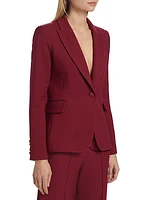 Single-Breasted Silk-Wool Blazer