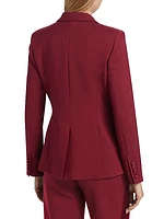 Single-Breasted Silk-Wool Blazer