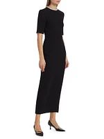 Plaza Wool Embellished Sheath Maxi Dress