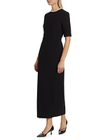 Plaza Wool Embellished Sheath Maxi Dress